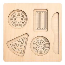 Drewniany zestaw deserowy do krojenia zabawa w kuchnię 2+