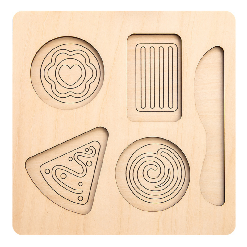 Drewniany zestaw deserowy do krojenia zabawa w kuchnię 2+