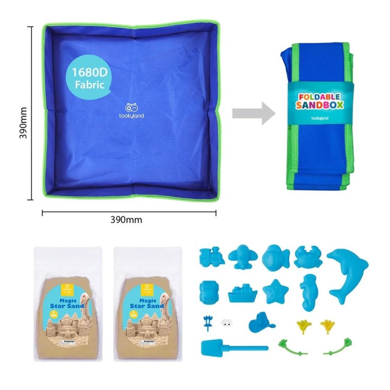 Piasek kinetyczny 2 kg zestaw piaskownica sensoryczna dla dzieci 3+