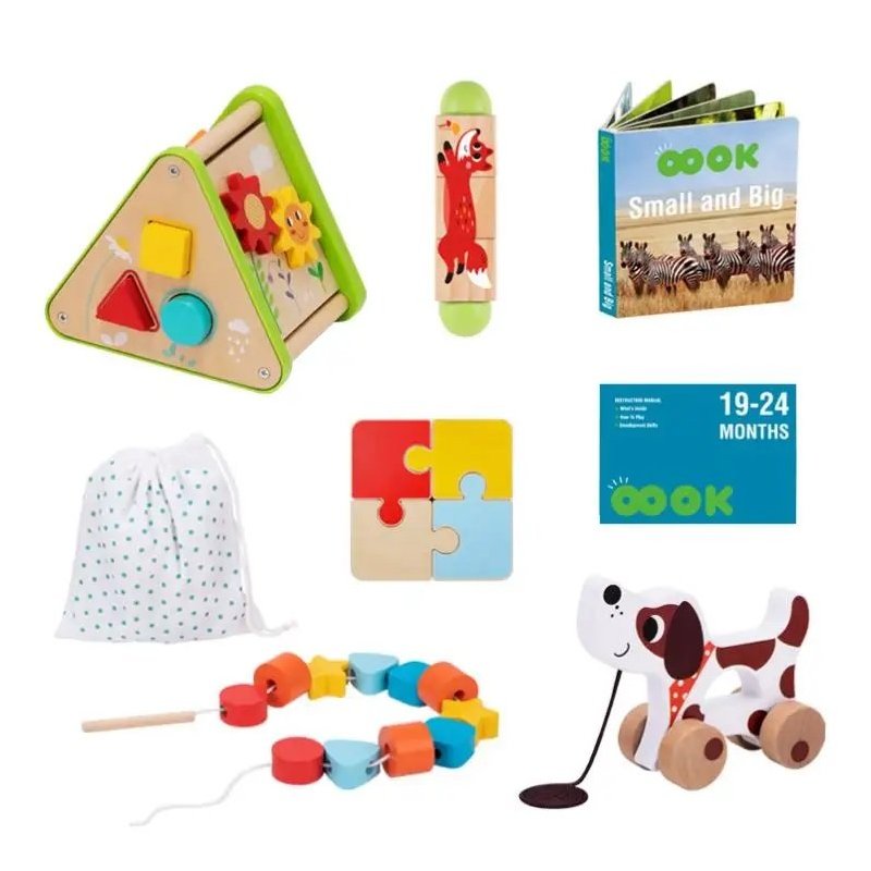 Zestaw Montessori 6w1 drewniane zabawki edukacyjne dla dzieci 19–24M