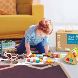 Zestaw Montessori 6w1 drewniane zabawki edukacyjne dla dzieci 19–24M