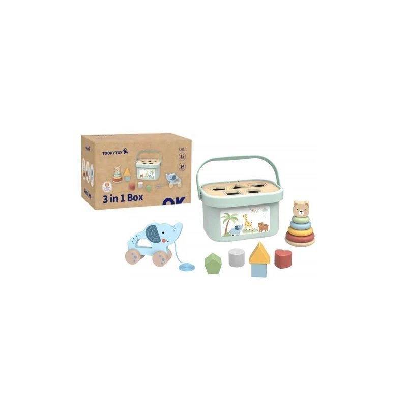 Edukacyjny sorter 3w1 dla dzieci zabawka rozwojowa Montessori 12M+