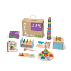 Edukacyjne Pudełko Montessori 13–18m+ Drewniany Zestaw Rozwojowy