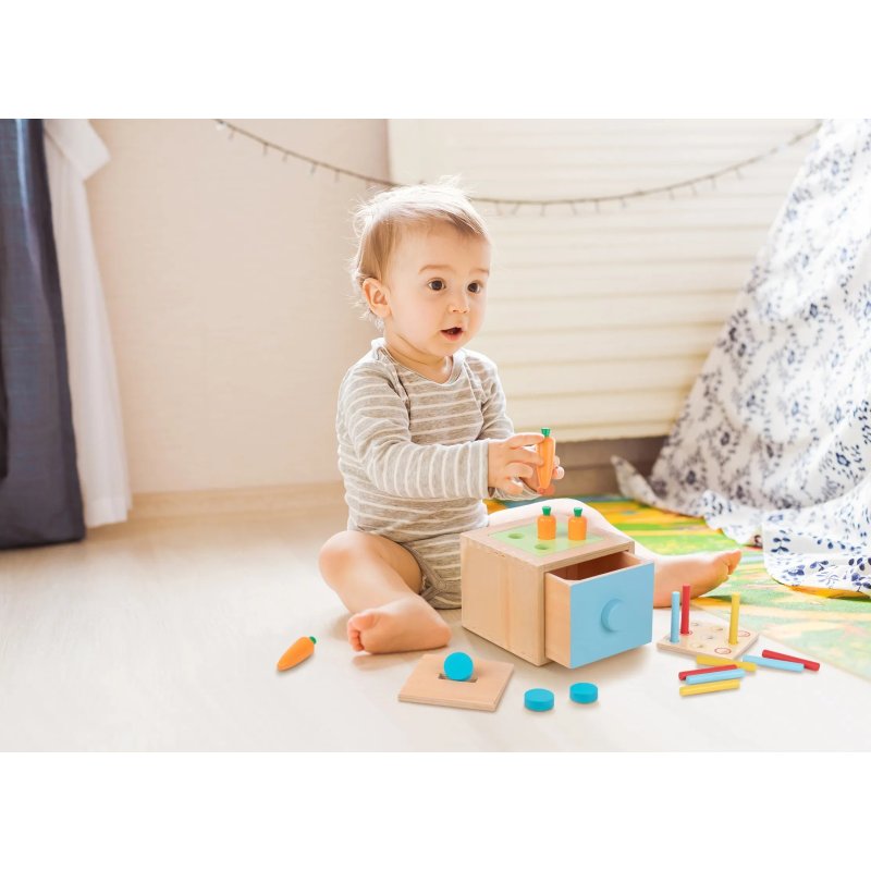 Edukacyjne Pudełko Montessori 13–18m+ Drewniany Zestaw Rozwojowy