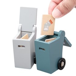 Drewniana śmieciarka do recyklingu zabawka edukacyjna dla dzieci 2+