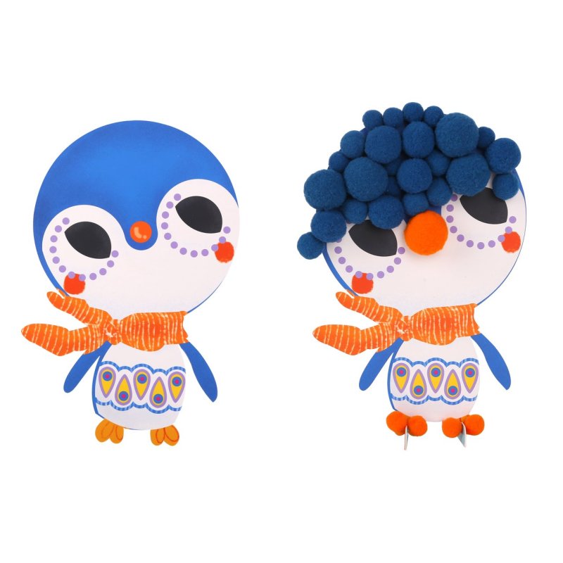 Pomponowa przyklejanka zwierzęta – kreatywny zestaw artystyczny dla dzieci 6+