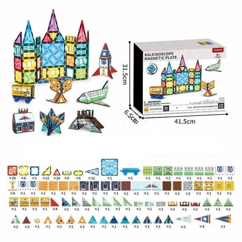 Magnetyczny zestaw konstrukcyjny Kaleidoscope 199 elementów dla dzieci 3+