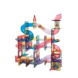 Klocki magnetyczne tor kulkowy 136 elementów – zestaw konstrukcyjny dla dzieci 3+