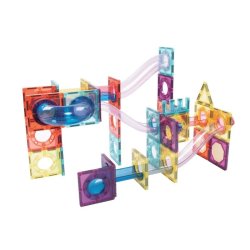 Klocki magnetyczne tor kulkowy 136 elementów – zestaw konstrukcyjny dla dzieci 3+