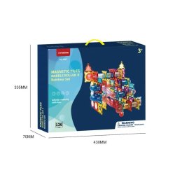Klocki magnetyczne tor kulkowy 136 elementów – zestaw konstrukcyjny dla dzieci 3+