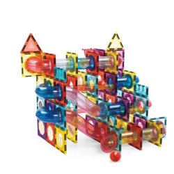 Klocki magnetyczne tor kulkowy 136 elementów – zestaw konstrukcyjny dla dzieci 3+