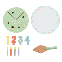 Drewniany tort urodzinowy świeczki Kreatywna zabawa przyjęcie 2+ Montessori