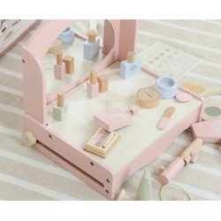 Drewniana toaletka dla dzieci z akcesoriami – zabawka edukacyjna 3+