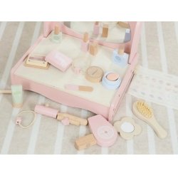 Drewniana toaletka dla dzieci z akcesoriami – zabawka edukacyjna 3+