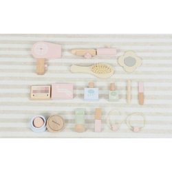 Drewniana toaletka dla dzieci z akcesoriami – zabawka edukacyjna 3+