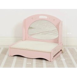 Drewniana toaletka dla dzieci z akcesoriami – zabawka edukacyjna 3+