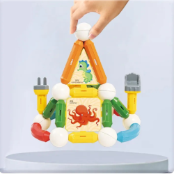 Magnetyczne patyczki tęczowe dla dzieci klocki magnetyczne 110 elementów 3+