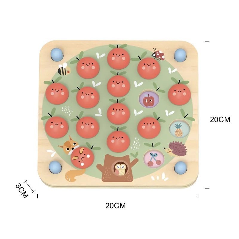 Gra Pamięciowa „Jabłuszka” Drewniane Memory Edukacyjne 3+ Montessori