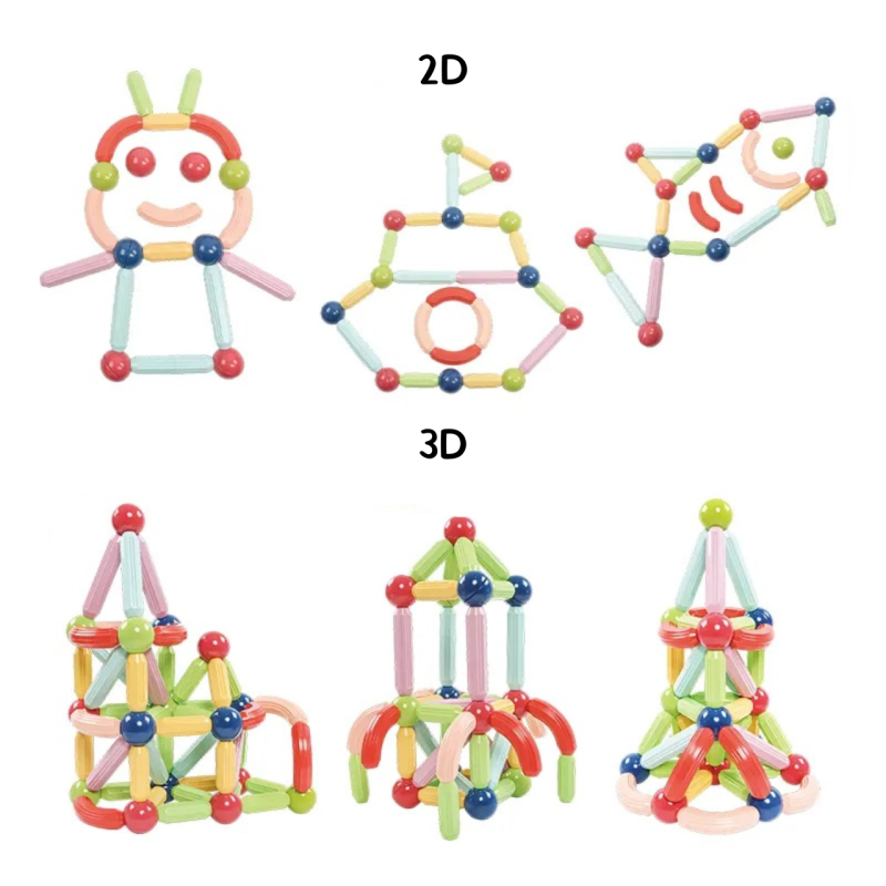 Magnetyczne patyczki XL dla dzieci zestaw konstrukcyjny 42 elementy 3+