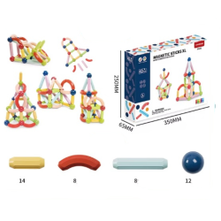 Magnetyczne patyczki XL dla dzieci zestaw konstrukcyjny 42 elementy 3+