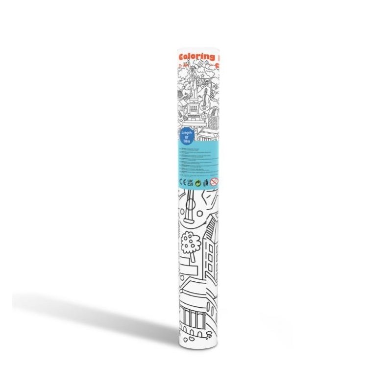 Duży plakat do kolorowania „Miasta świata” dla dzieci 3+