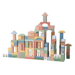 Drewniane klocki konstrukcyjne zestaw edukacyjny do budowania dla dzieci 2+