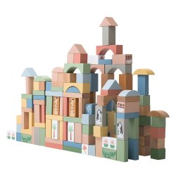 Drewniane klocki konstrukcyjne zestaw edukacyjny do budowania dla dzieci 2+
