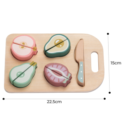 Drewniany zestaw do krojenia owoców zabawka kuchenna dla dzieci 2+