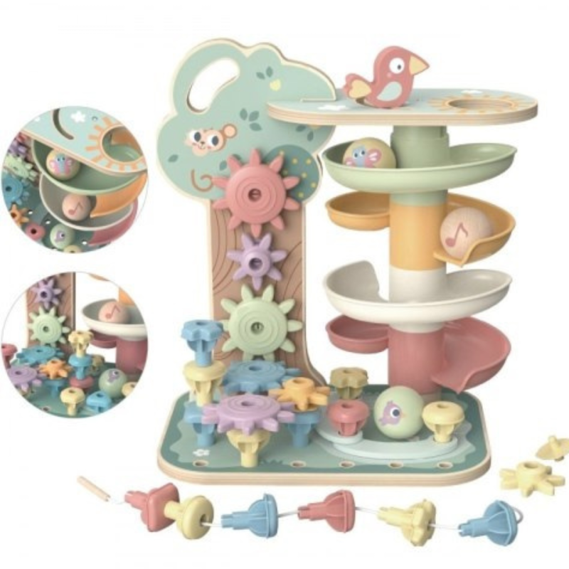 Rozwojowe Drzewko Aktywności 4w1 Drewniane 18M+ Montessori edukacja