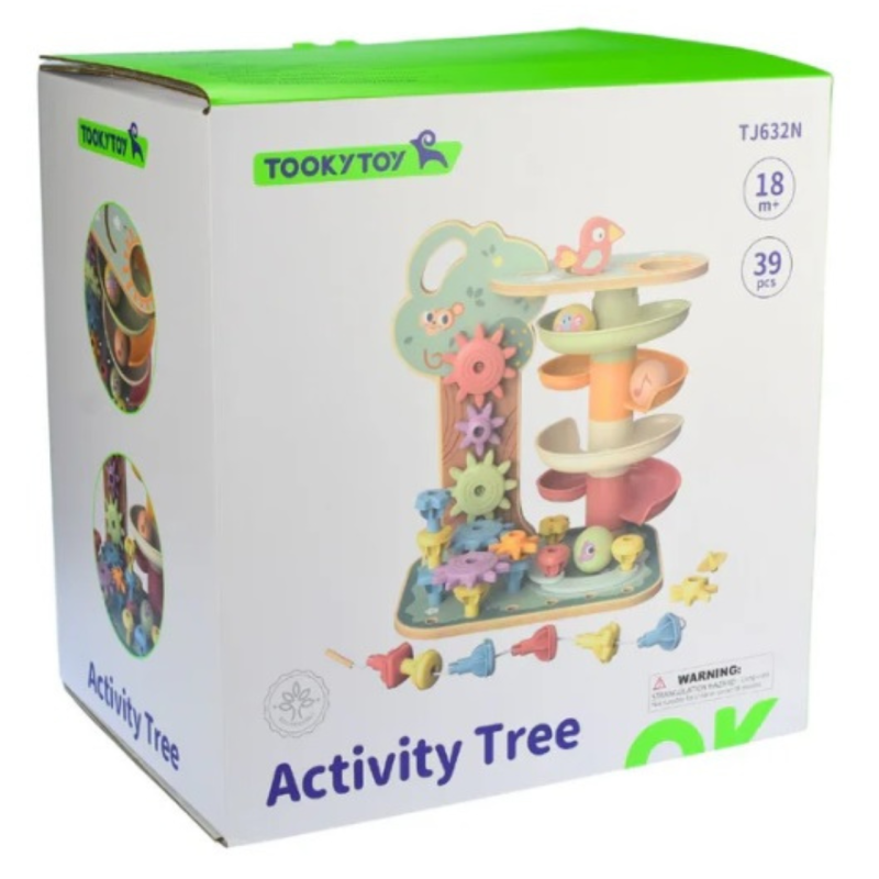 Rozwojowe Drzewko Aktywności 4w1 Drewniane 18M+ Montessori edukacja