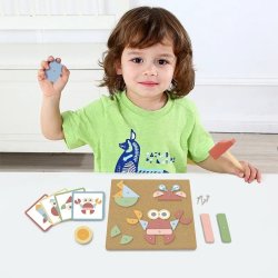 Drewniana przybijanka młotkiem tablica korkowa  kreatywna 3+ Montessori