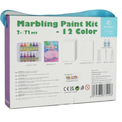 Zestaw farb marmurkowych 12 kolorów do kreatywnej zabawy dla dzieci 3+