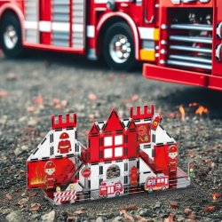Magnetyczne klocki Straż Pożarna 48 el. Kreatywna zabawa dla dzieci 3+