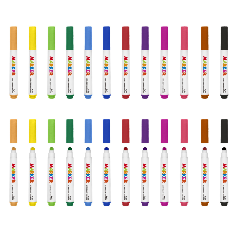 Zmywalne Markery dla Dzieci 12 Kolorów w Etui 3+