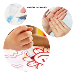 Zmywalne Markery dla Dzieci 12 Kolorów w Etui 3+