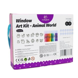 Zestaw do Malowania na Okno 12 Witraże Zwierzęta 10 Farb 6+ Dla Dzieci