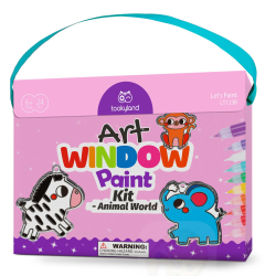 Zestaw do Malowania na Okno 12 Witraże Zwierzęta 10 Farb 6+ Dla Dzieci