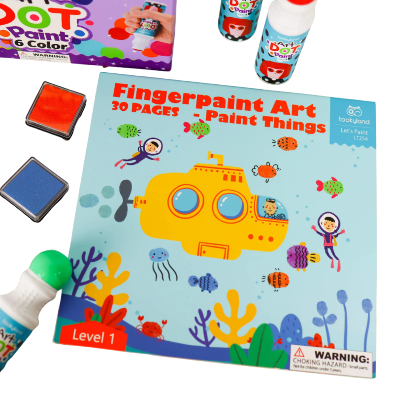 Zestaw do Malowania dla Dzieci Farby Stemple Dot Paint 4w1 3+