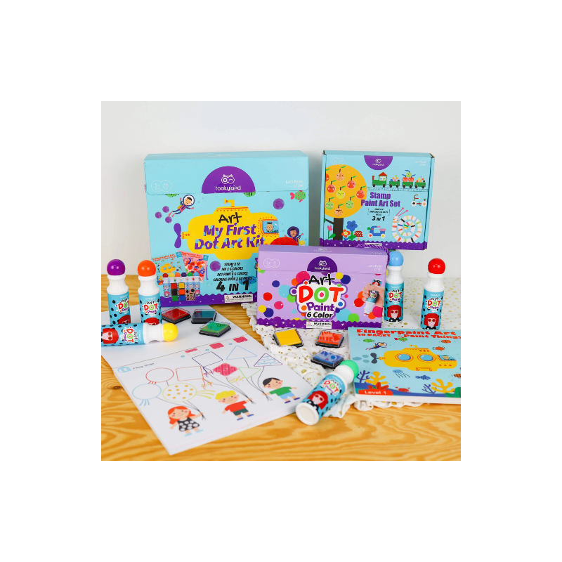 Zestaw do Malowania dla Dzieci Farby Stemple Dot Paint 4w1 3+