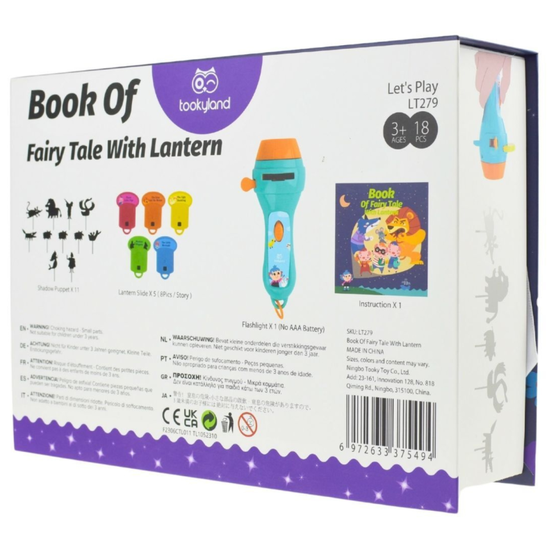 Teatrzyk Cieni z Projektorem Bajek dla Dzieci 16 el. 3+