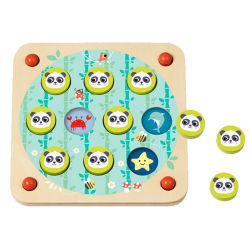 Drewniana Gra 2w1 Memory i Kółko Krzyżyk Panda 3+