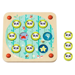 Drewniana Gra 2w1 Memory i Kółko Krzyżyk Panda 3+