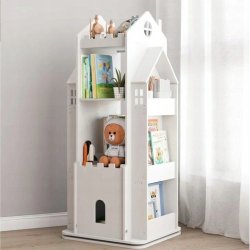 Biblioteczka obrotowa na książki dla dzieci ZAMEK 360° regał biały szafka