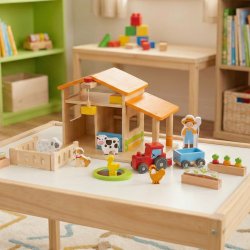 VIGA Drewniana Farma Dom Farmera Z Ogródkiem I Traktorem 21 el