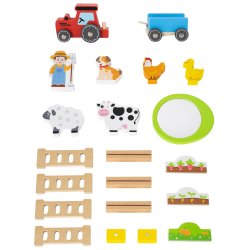 VIGA Drewniana Farma Dom Farmera Z Ogródkiem I Traktorem 21 el