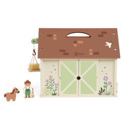 CLASSIC WORLD Drewniany Domek Farma Vintage Zestaw Figurek 17 el.