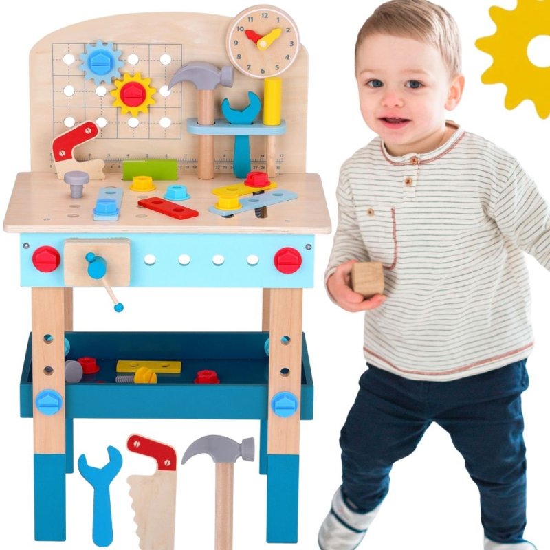 TOOKY TOY Drewniany Stół Do Majsterkowania Warsztat