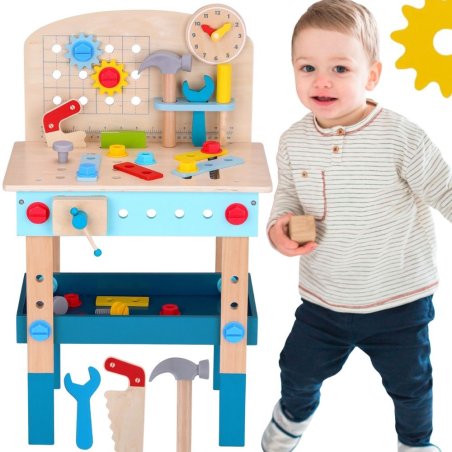 TOOKY TOY Drewniany Stół Do Majsterkowania Warsztat