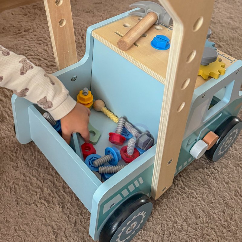 TOOKY TOY Drewniany Chodzik Samochód Mini Warsztat STEM