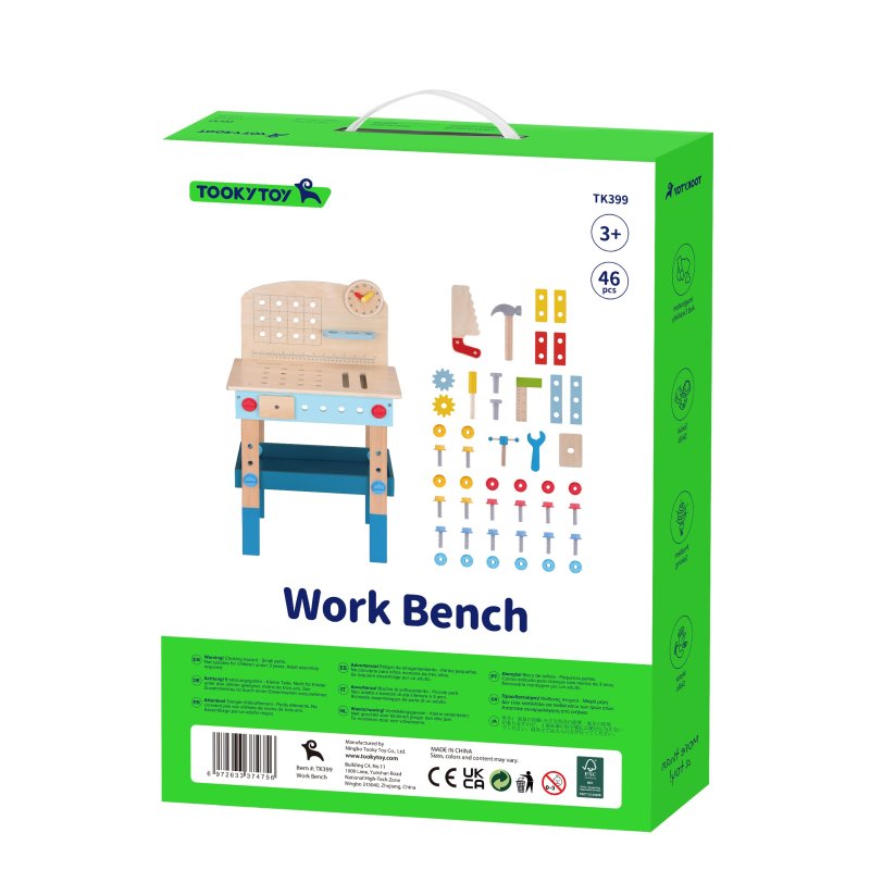 TOOKY TOY Drewniany Stół Do Majsterkowania Warsztat
